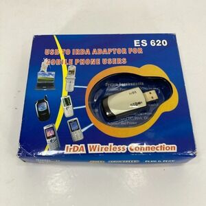 USB to IrDA Adapter ES620 Infrared Wireless Connection w/ Driver CD & Cable